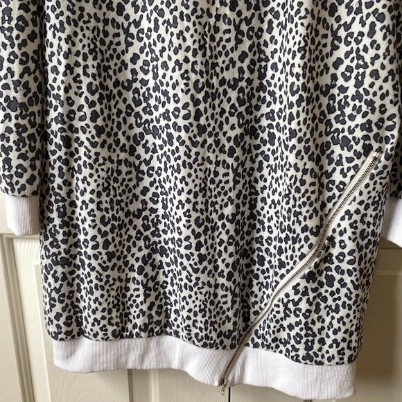 BTFBM Leopard Print Sweatshirt Dress Size Medium - Picture 4 of 12